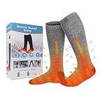 ELEVIZORA Heated Socks，Electric Heated Socks for Men and Women,Winter Foot Warmers Thermal Socks for Ski Cycling, Skiing,Camping Outdoor Sports (Gray)