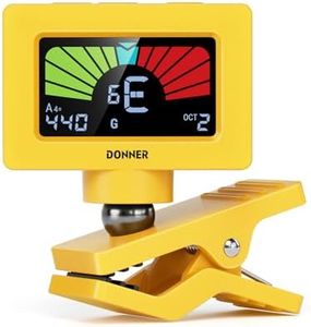 Donner Guitar Tuner Clip On Magnetic Guitar Tuner with Color LCD Display for Acoustic/Electric Guitar Ukulele Bass Violin Banjo Tuning DT-10 -Yellow