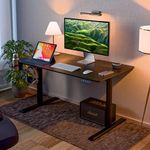 Green Soul Imperium Height Adjustable Table for Office Work | Everyday Ergonomic Desk with One Piece Top | Advance Memory Preset|3 Yr Warranty | Installation Provided (Carbon Black) Engineered Wood