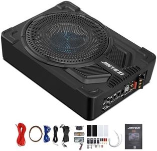 JinYeZi 10" 1200W Under Seat Car Subwoofer, Upgraded IRS2095 (IC) + IRL540N (MOSFET) Class D Amplifier, Upgrade Bass Enhancement and Cooling, Independent Low-Pass Filter & Gain Control