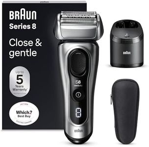 Braun Series 8 Electric Shaver for Men, 4+1 Shaving Elements & Precision Long Hair Trimmer, SmartCare Center, Wet & Dry Electric Razor for Men with 60 Min. Runtime, Gifts for Men,8567cc, Silver