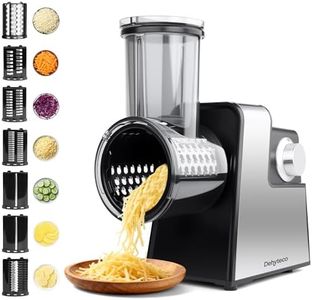 Electric Cheese Grater 7 in 1, Stainless Steel Salad Shooter, Food Slicer Shredder Chopper with Rotary Switch, 300W, for Block Cheese Vegetables Cucumber Carrots