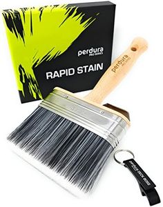 Paint Brush Pack Perdura Pro Series - Decking Oil, Stain Brush Applicator - wide 125 mm by 30 mm bristles - Seal Finish and Coat Fast! - Professional Quality Synthetic 'Stay True' Bristle - Water Oil Epoxy Varnish Wax and Chalk Coatings for Timber Concrete Stone and Masonry Projects.