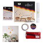 Berger iPaint DIY Wall Bell Stencil Painting Kit (2" Foam Roller, Painting Tray, 200 ml Silk Glamor Paint Hazelton, Stencil Set, Masking Tape, Leveller Scale, DOU Booklet)- Multicolor