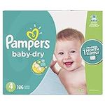 Diapers Size 4, 186 Count - Pampers