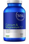 SISU Calcium & Magnesium 1:1 with D3 | Maintain Strong Bones & Teeth, Prevents Osteoporosis and Helps with Muscle Relaxation, headache and migraine prevention | Non-GMO, Gluten Free, Dairy Free, 300 Count