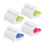 4-Piece Set of Toothpaste Squeezer, Toothpaste Roller Squeezer, Toothpaste Dispenser, Tube Squeezer, Toothpaste Press, Toothpaste Holder, Toothpaste Holder, Cosmetic Oil Squeezer (Green, Blue, Red)