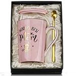 Mothers Day Gifts for Mom - Worlds Best Mom Mug - Mom Birthday Gifts from Daughter Son - Birthday Gifts Ideas for Mom, New Mom, Wife, Mother - Ceramic Marble Coffee Mug Gift Printed Gold 14oz Pink