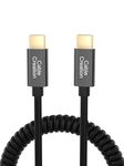 USB C Coiled Cable 5FT, CableCreation USB C Cable 3A Fast Charging Coiled USB C to USB C with Premium Aluminum Shell Stretched 1.5-5 Feet for MacBook Pro Air, Galaxy S21 S20 S10 etc…