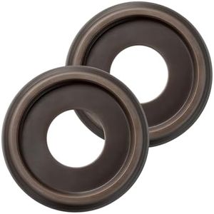 EIFHYT 2 Pack Molded PU Ceiling Medallion for Light Fixtures and Ceiling Fans, 10"OD x 4"ID x 1-2/8 "P （Wood Grain Oil Rubbed Bronze）