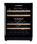 Carysil 49-Bottle Wine Chiller, Free Standing, Dual Cooling Zone (3°C-12°C White Wine & 12°C-20°C Red Wine), Adjustable Wooden Shelves with Toughened Glass Door, LED Display, Ideal for Home