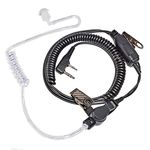 HYS Acoustic Tube Radio Headset Inline PTT Mic Microphone Two Way Radio Earpiece Compatible With Kenwood 2 Pin Baofeng UV-5R UV-82 BF-F8HP BF-888S Kenwood Walkie Talkie