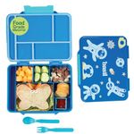 Basil Binge Bento Box - Lunch Box for Kids, 1330 ml | 5 Compartment Lunch Box | BFA Free Tiffin Box for Kids | Leak Proof Lunch Box | Ideal Tiffin for Kids for School | Bento Lunch Box - Space