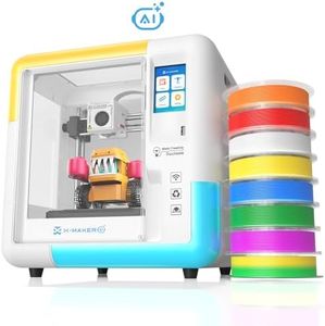 AI-Powered X-Maker 3D Printer for Kids & Beginners, Fully Assembled Mini 3D Printer with Up to 400mm/s Speed, Auto Leveling, 16 Mini Apps, Quiet, Includes 8 PLA Filaments for Home & School Use