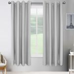 JIVINER 2 Panel Set Linen Blackout Curtains for Bedroom Living Room Darkening Curtains Grommet Thermal Insulated 63 inch Window Drapes Panels (Light Gray, W52 X L63,2 Panels)