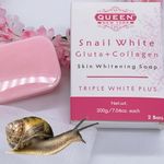 QUEEN SNAIL WHITE Whip Soap Glutathione & Collagen Skin Brightening Whipp Soap for Glowing & Radiance Skin, Dark Spots, Rejuvenate, Uneven Skin Tone | NO SLS NO Paraben Cruelty Free (2 Bars)