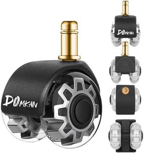 Domkan Juego de 5 ruedas para silla de oficina, 10 x 22 mm ruedas de repuesto para alfombras y suelos de parquet, resistentes ruedas para sillas de oficina