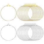 ALEXCRAFT 100 PCS Beading Hoop Earring Finding for Jewelry Making Beading Earring Supplies Crafts Earring Accessories Bulk for DIY Earring (30mm)