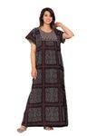 G4Girl Cotton Embroidery Maxi Nighty For Womens/Girls (Z7, Violet)