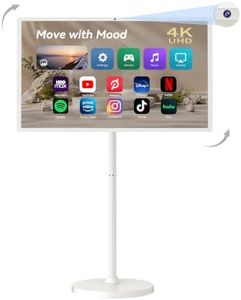 JUNA 3 Pro 32" 4K UHD AI Portable TV on Wheels [VividCore™ Display] Smart Rolling TV with Android 16, EDLA Certified, 16+256GB, 18,000mAh & 8Hrs Battery, Touch Screen, for Living Room, Bedroom, Patio