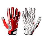 Football Receiver Gloves, Baseball Batting Gloves High Grip Sports Receiver Glove Protective Non Slip American Football Gloves for Youth and Adult (S)