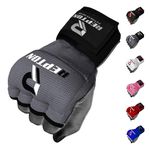 Boxing Hand Wraps Quick 100cm Long Wrist Straps Inner Gloves Boxing for Hand Protection Elasticated, Padded Fist for MMA Martial Arts Combat Gloves for Men Women and Kids (Grey, S/M)