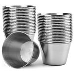 Bekith 20 Pack 2.5 oz Stainless Steel Sauce Cups, Ramekin Dipping Sauce Cup, Individual Condiment Cups, Commercial Grade Portion Cups for Any Sauce-dipping