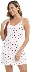 WiWi Slip Dress for Women Viscose from Bamboo Spaghetti Strap Lingerie Sexy Nightgowns Plus Size Sleep S-XXL, Love, Large
