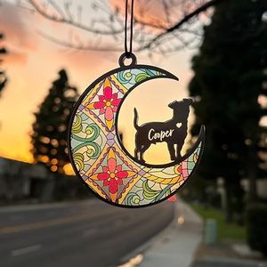 GIFTBYGIFTY Dog Memorial Suncatcher, Personalized w/Name and Dog Breeds, Pet Loss Suncatcher, Gifts for Dog Lovers, Dog Memorial Ornament Loss of Pet Sympathy Gift, in Loving Memory for Loss Dog