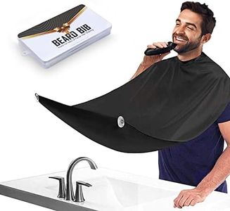 Beard Bib Apron for Men, Father's Day Gift Beard Trimming Catcher Bib for Shaving & Hair Clippings, Waterproof Non-Stick Hair Catcher Grooming Cloth with 2 Suction Cups