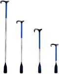 TNBUENO Shoe Horn Long Handle for Seniors, Men, Women and Kids, 14-34.5 Inch Metal Dressing Aid Stick Shoe Tongue for Boots, Blue, 34.5inch