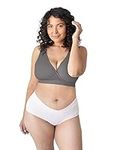 Kindred Bravely Extra Soft Organic Cotton Busty Wireless Nursing Sleep Bra | Maternity Bra for E, F, G Cup (Grey, Large-Busty)