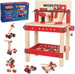 WORKPRO Wooden Workbench Kit Kids Tool Bench, Building Toy Set Creative&Educational Construction Toy, Great Gift for Toddlers 3+