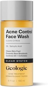 Geologie Acne Control Face Wash | 2% Salicylic Acid Exfoliating Cleanser | Clears Skin, Controls Oil & Prevents Breakouts | Clean Citrus Scent | For Men & Women | 6 fl oz