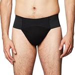 Capezio Men's Ouilted Cotton Panel Thong Dance Belt, Black, Large