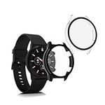 kwmobile Cover Comaptible with Honor Watch GS 3 Covers - 2x Tempered Glass with Plastic Frame - Black/Transparent