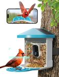 GNCC Smart Bird Feeder Camera, 1080P Smart Bird Watching Camera with Dual Solar Panel, Outdoor Bird Feeder Smart Detection AI Identify, Full Color Night Vision, 2.4G Wifi, Ideal Xmas Gift