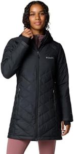 Columbia Chaqueta Larga y Acolchada con Capucha para Mujer, Heavenly