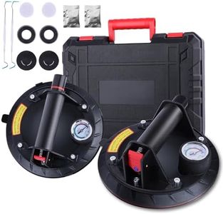 Ventouse Carrelage 2 Pièces 8", Ventouse Vitre avec Manomètre, Capacité de Charge de 360kg, Poignée en ABS Ventouse de Levage en Verre Pour soulever des vitres, plaques, carrelages et meubles