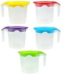 1 Litre Fridge Door Plastic Jug - Water Jug - Milk Storage Contanier Pitcher Juice Jugs with Lid (Set-5)