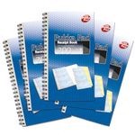 Pukka Pad 200 Entry Duplicate Receipt Book for Business and Sales – Pack of 5 – 200 Receipts per Book, 4 per Page, Carbonless, Perforated for Easy Removal, Wire Bound with Card Cover, 153 x 280mm