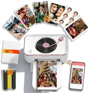 CP6000 4x6 Photo Printer with 20 Sheets & 1 Ribbon, Full-Color Thermal Dye Sublimation Wi-Fi Printing, Portable Instant Picture Printer for iPhone/Android, AR Video, Fun App, Home Use, White