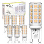 G9 LED Bulbs Warm White 3.5W 400lm Equivalent to Class F 4W G9 LED Light Bulbs 3000K, Equivalent G9 Halogen Bulbs 40W, No Flickering, Non-Dimmable, 6 Pack