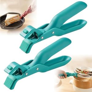 Silicone Non-Slip Heat Insulation Anti-Scald Clip, 2025 Multi-Purpose Anti-Scald Bowl Holder Clip for Kitchen Multi-Function Anti-Scald Bowl Clip Hot Bowl Dish Plate Gripper Clips (Green, 2Pack)