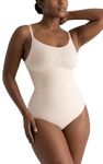 SHAPERMINT Scoop Neck Bodysuit for Women | Shapewear Body Suits for Women with Tummy Control | From Small to Plus Size Body Shaper, X-Large Beige