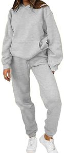 PAODIKUAI Women 2 Piece Outfits Hoodie Sweatsuits Set Sweatpants Long Sleeve Sweatshirt Matching Joggers Tracksuit Sets(light gray,S)