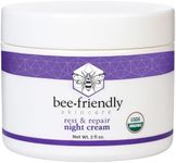 BeeFriendly Best Night Cream Natural USDA Certified Organic Night Cream, Anti Wrinkle, Anti Aging, Deep Hydrating & Moisturizing Night Time Eye, Face, Neck & Decollete Cream for Men and Women 2 oz
