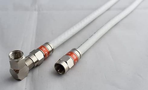 White RG6 Quad Shield Coax Cable F Male to F Male Right Angle Flylead TV Antenna 0.5m-50m Lengths (7.0m)