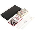 Travel Mini Mahjong Set(0.8’’), Chinese Mahjong Game Set with 146 Ivory Tiles, 4 Racks & Black Carrying Case, Portable & Lightweight for Family Leisure Time(Mah Jongg, Mah-Jongg, Majong, Majiang)