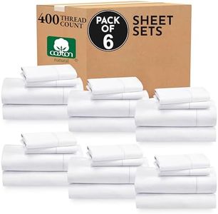 California Design Den Bulk Pack of 6 King Size Sheet Sets - 400 Thread Count 100% Cotton Sateen, Deep Pocket, Case Includes 6 Flat Sheets, 6 Fitted Sheets & 12 Pillowcases (White)